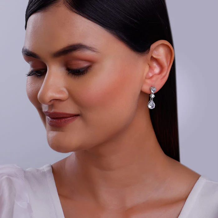 Silver Glowing Spark Earrings - Image 3