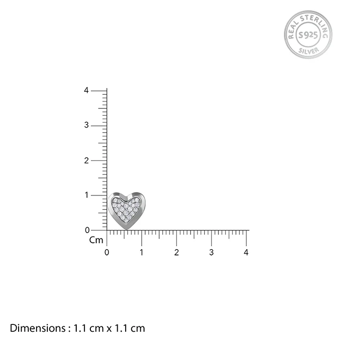 Silver Heart Glow Stud Earrings - Image 4