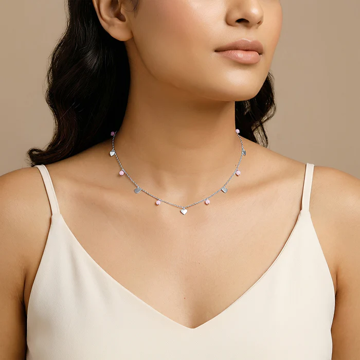 Silver Heart & Halo Necklace - Image 3