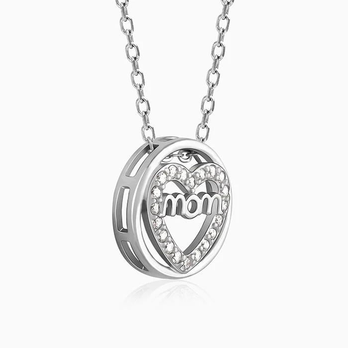 Silver Heart MOM Necklace - Image 4