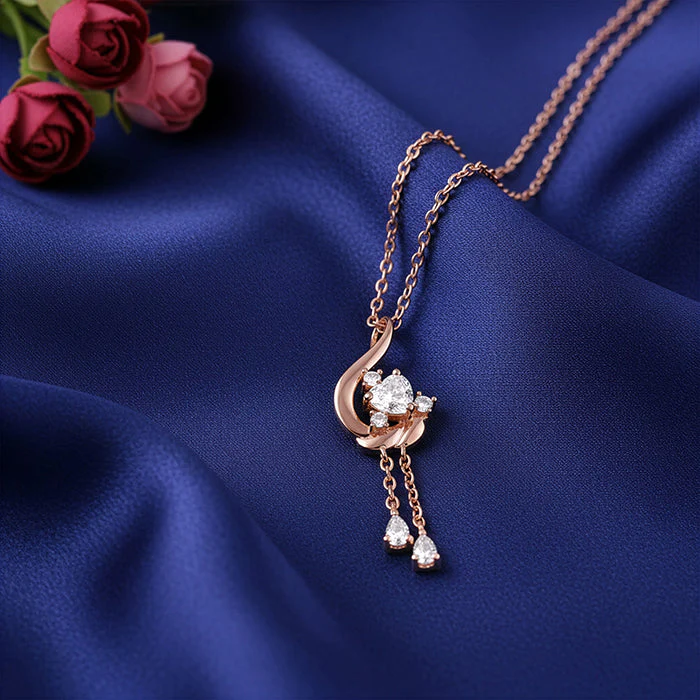 Rose Gold Carry Your Heart Pendant With Link Chain - Image 2
