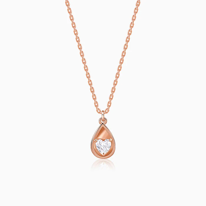Rose Gold Love Hanging Necklace - Image 2