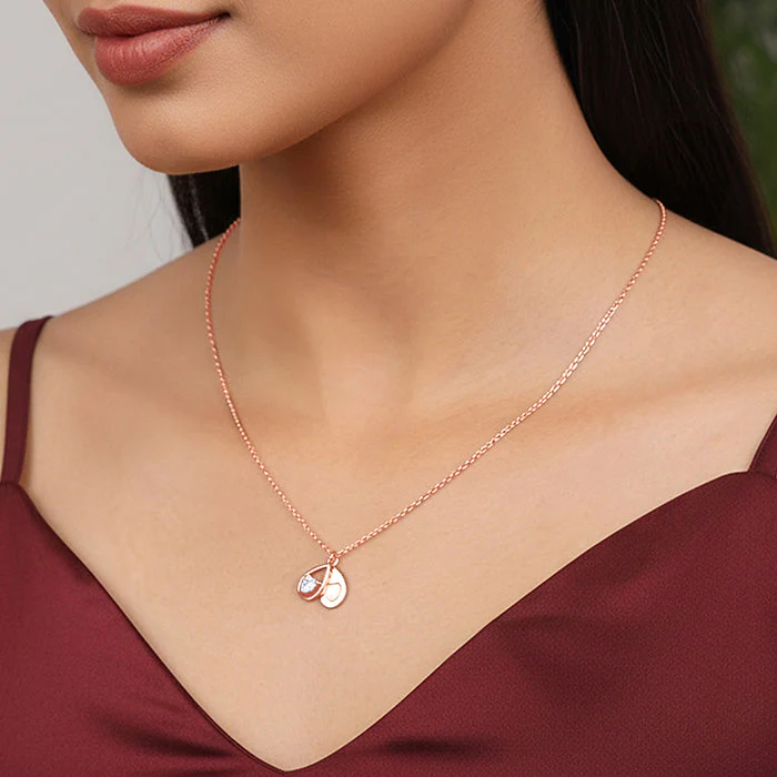 Rose Gold Love Hanging Necklace - Image 5