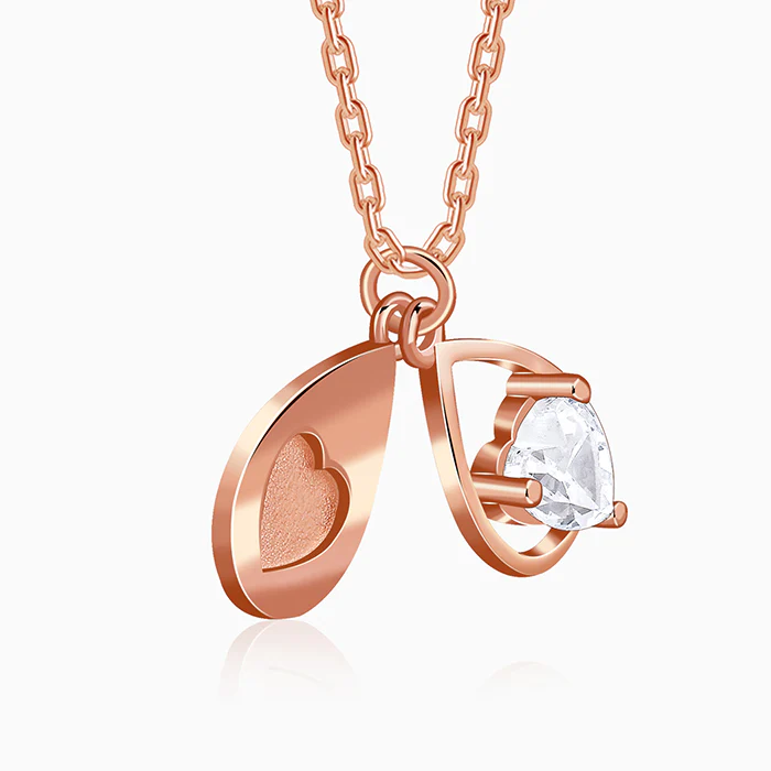 Rose Gold Love Hanging Necklace - Image 6