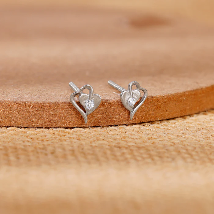 Silver Heart Studs - Image 2