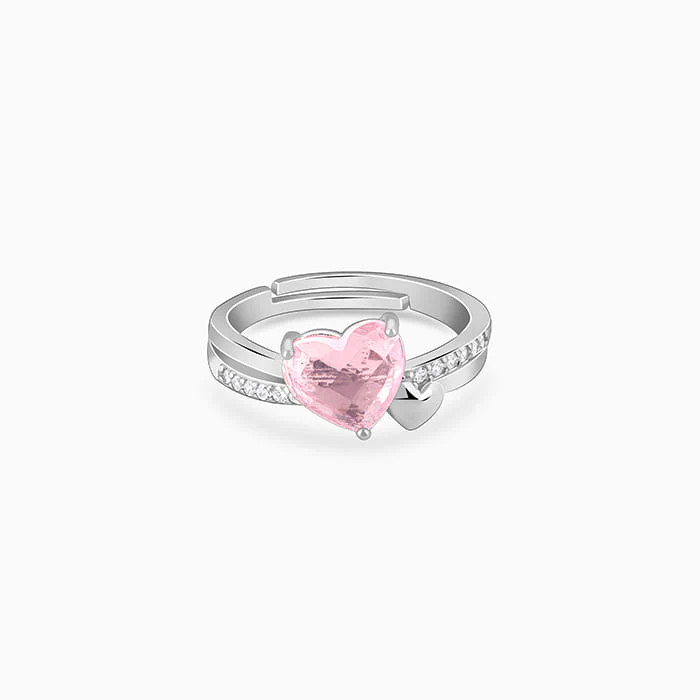 Silver Heart-to-Heart Ring