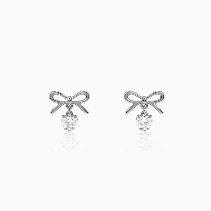 Silver Heartdrop Earrings
