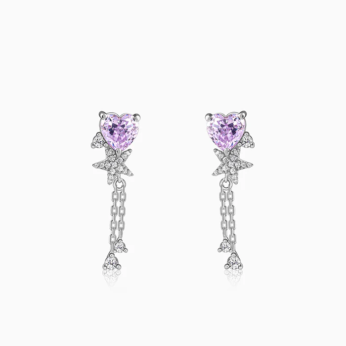 Silver Heartline Drift Earrings