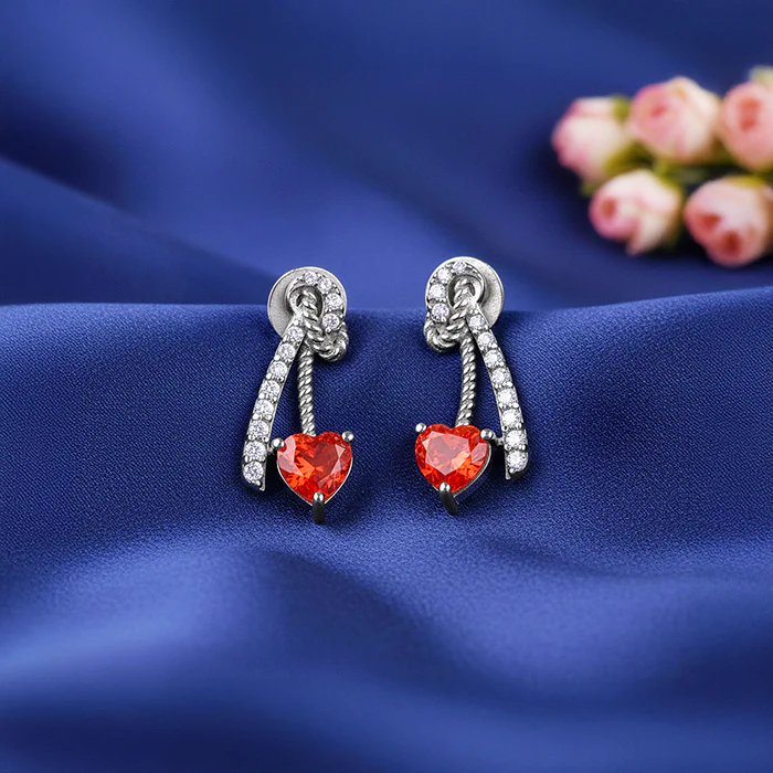 Silver Bleeding Love Earrings - Image 2