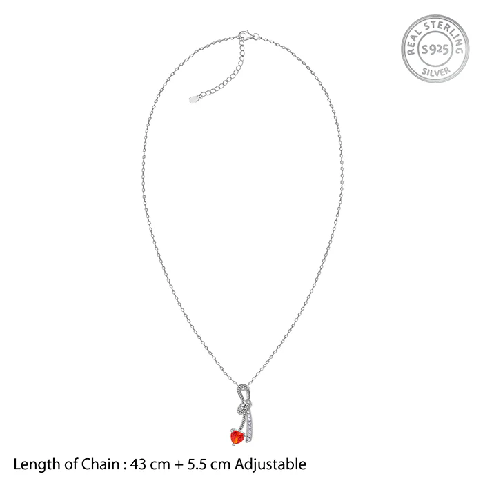 Silver Bleeding Love Pendant With Link Chain - Image 6