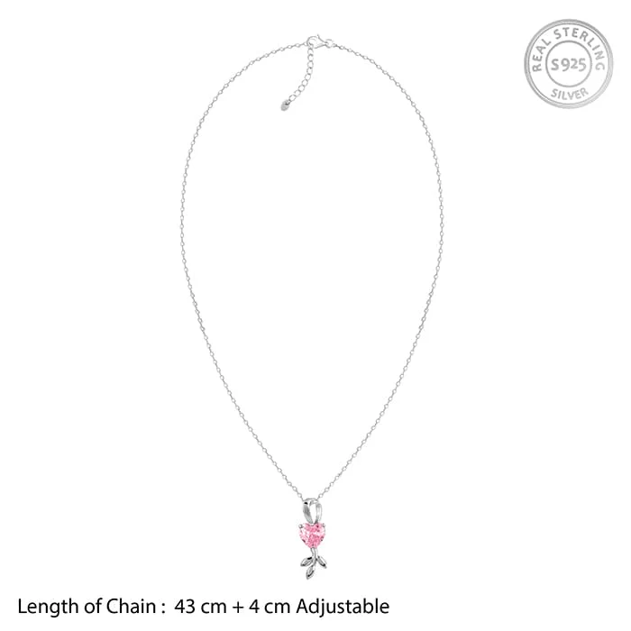 Silver Hearts in Bloom Pendant With Link Chain - Image 6