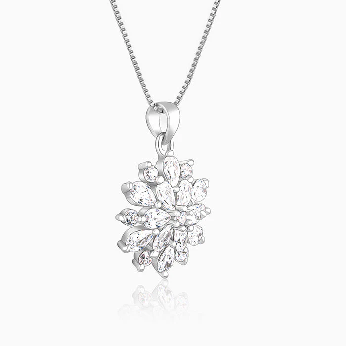 Silver Heavenly Flower Pendant With Box Chain - Image 4