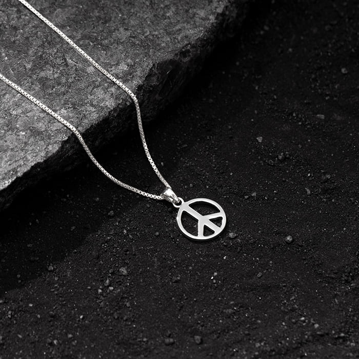 Silver Heavenly Peace Pendant With Box Chain For Him - Image 2