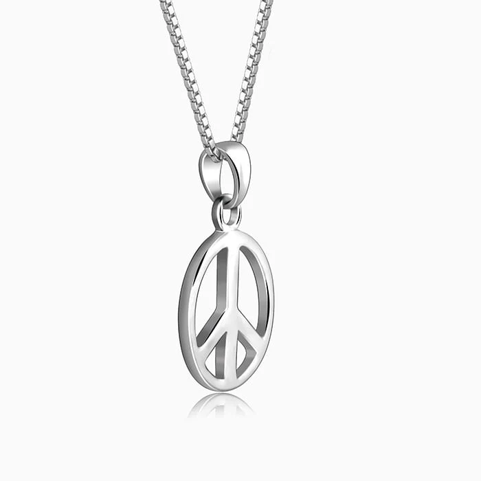 Silver Heavenly Peace Pendant With Box Chain For Him - Image 4