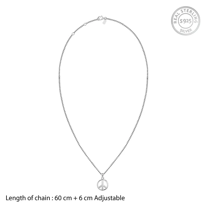 Silver Heavenly Peace Pendant With Box Chain For Him - Image 6