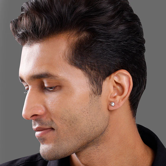 Silver Hexile Stud For Him - Image 4