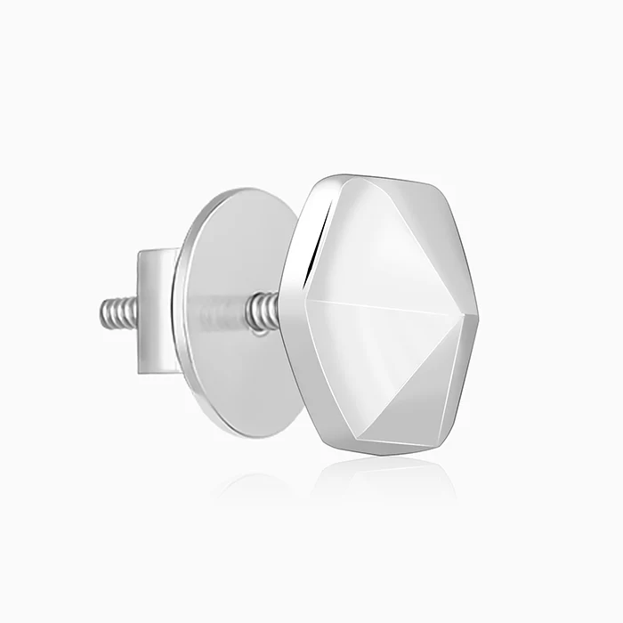 Silver Hexile Stud For Him - Image 5