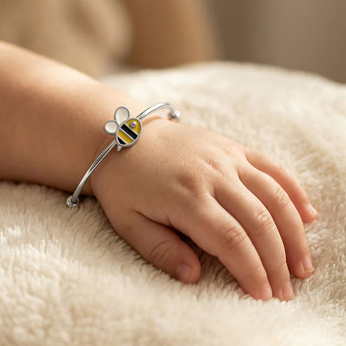 Silver Honey Pop Kids Bangle Bracelet - Image 3
