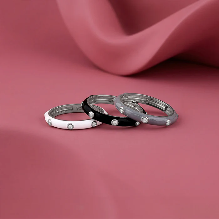 Silver Imperial Stack Rings - Image 2
