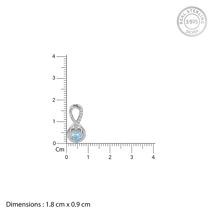 Silver Infinite Blue Pendant With Link Chain - Image 4