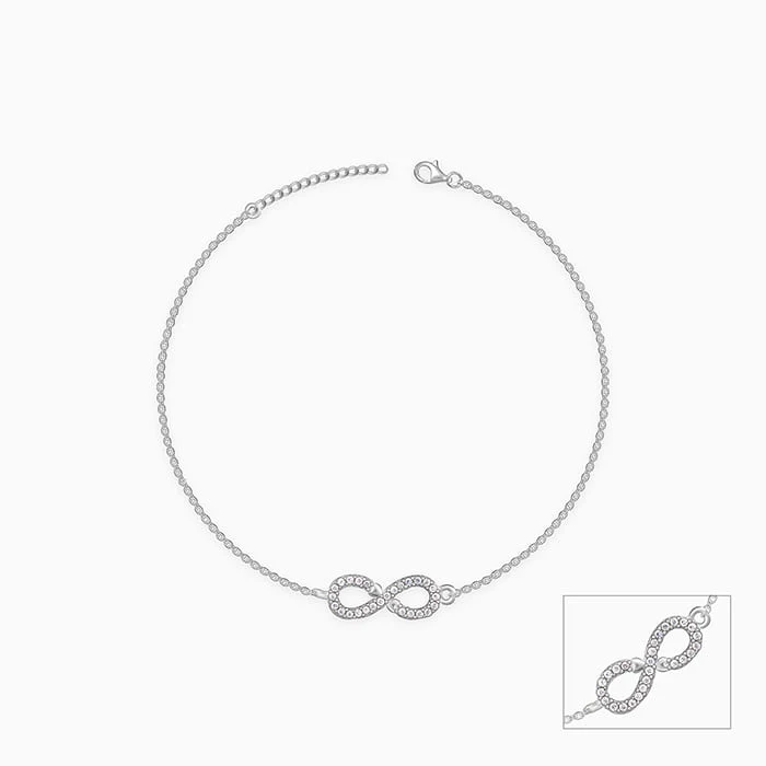 Silver Infinity Zircon Anklet - Image 4