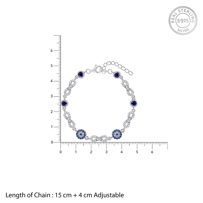 Silver Infinity Evil Eye Bracelet - Image 4