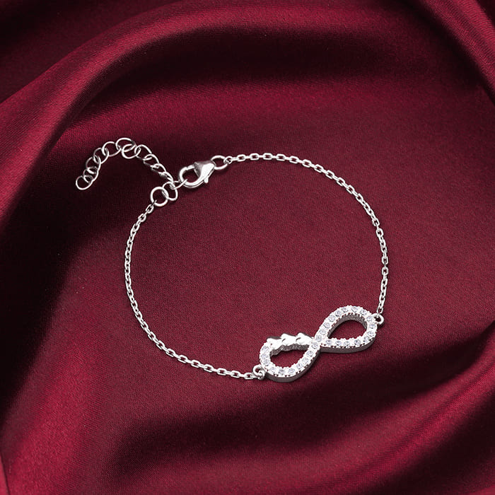 Silver Infinity Heart Bracelet - Image 2
