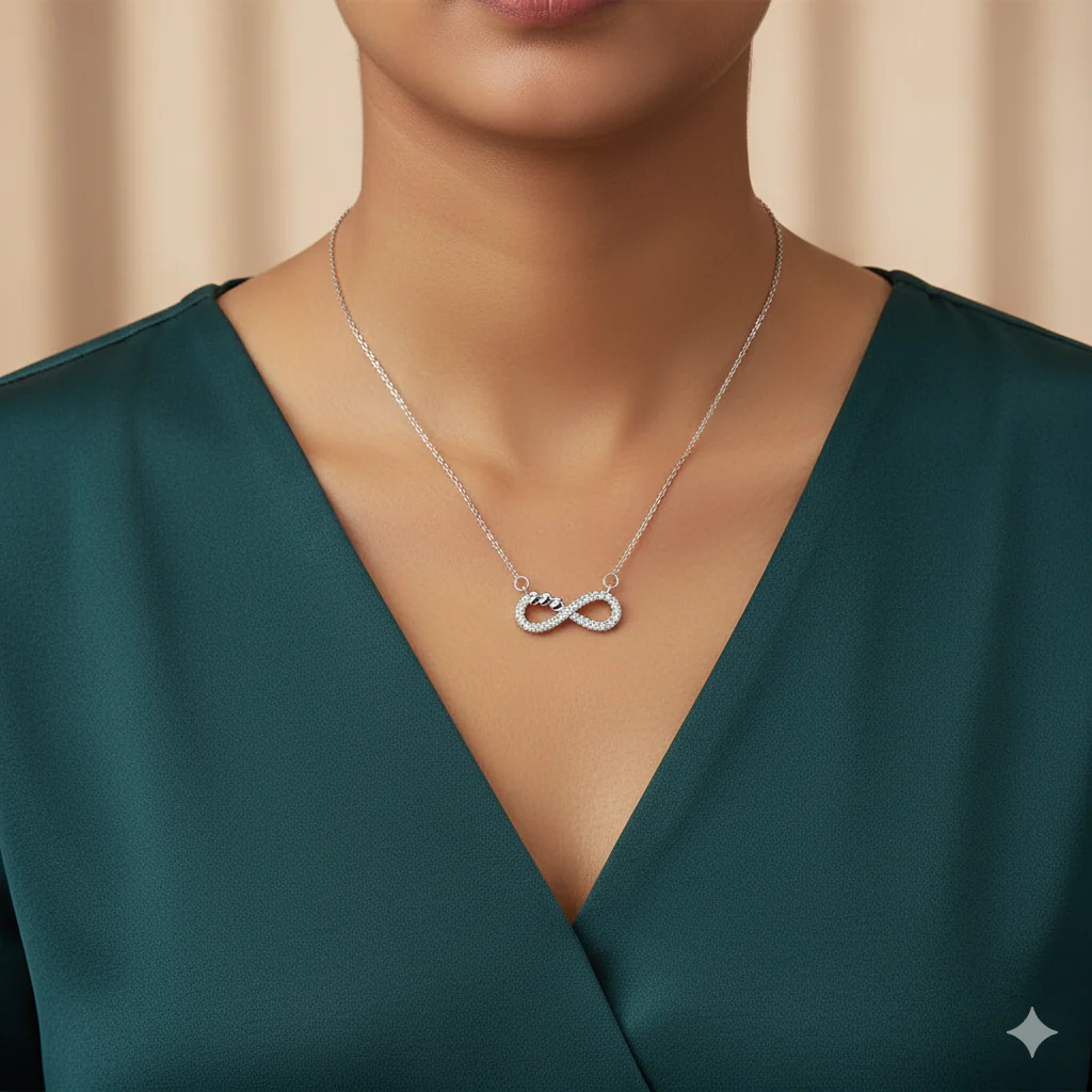 Silver Infinity Heart Necklace - Image 5