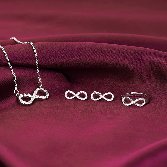 Silver Infinity Heart Set Of Three - Image 2