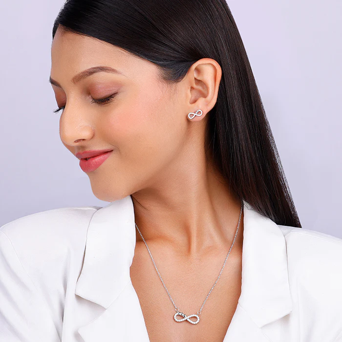 Silver Infinity Heart Set - Image 3