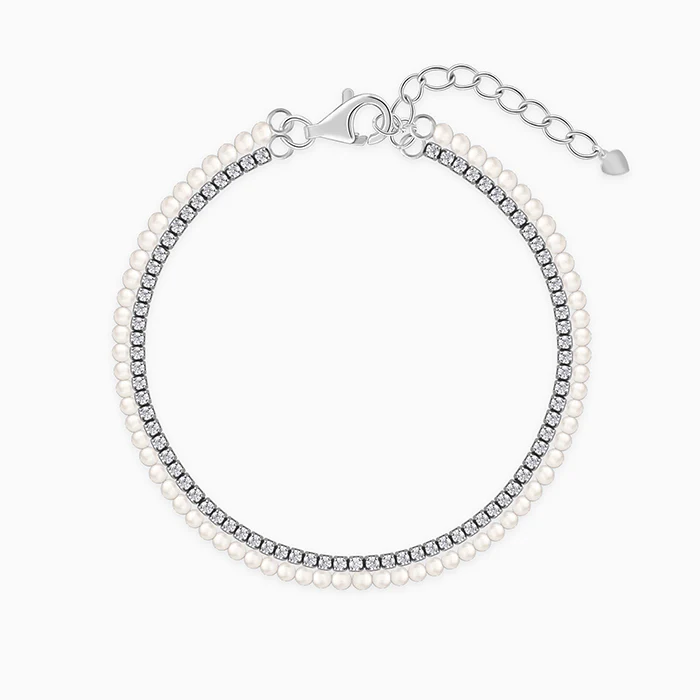 Silver Jayne Pearl Tennis Bracelet