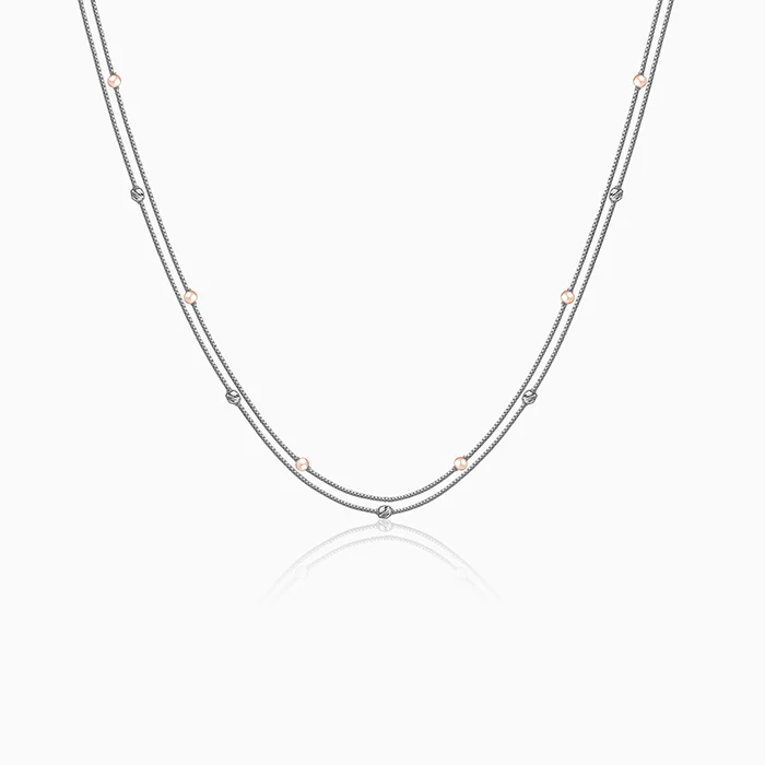 Silver Jenna Layered Pearl Necklace