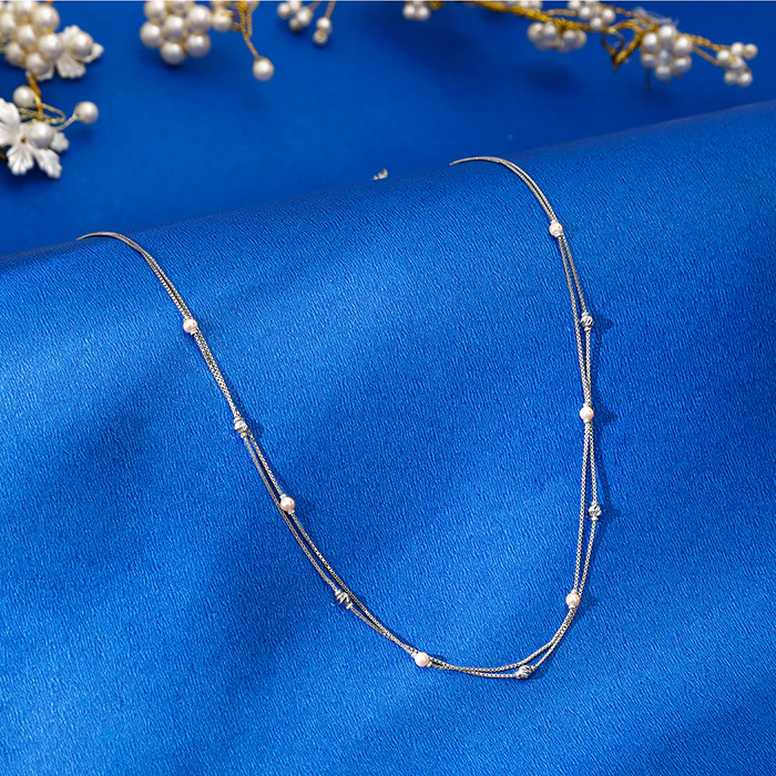 Silver Jenna Layered Pearl Necklace - Image 2