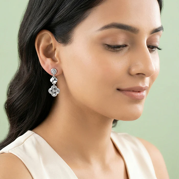 Silver Juliette Shimmer Earrings - Image 3