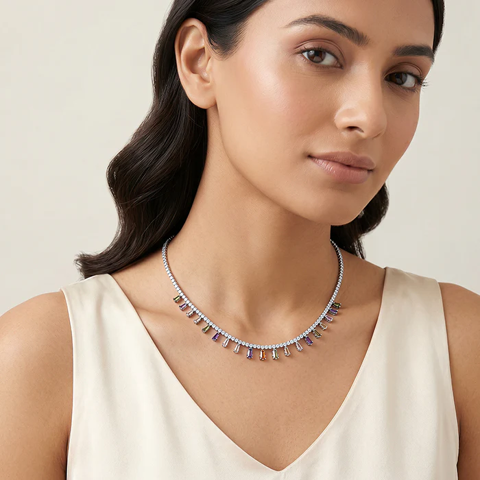 Silver Kaleidoscope Choker Necklace - Image 3