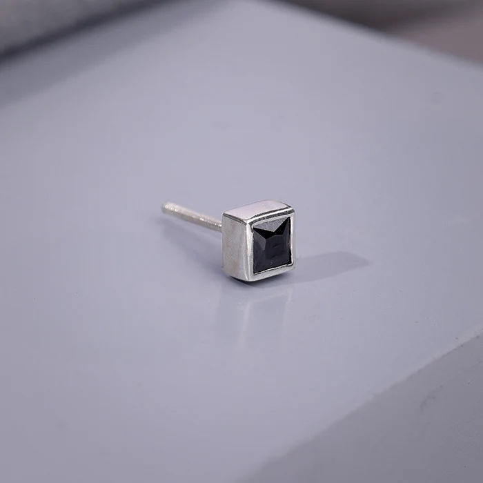 Silver Kinda Cube Stud For Him - Image 2