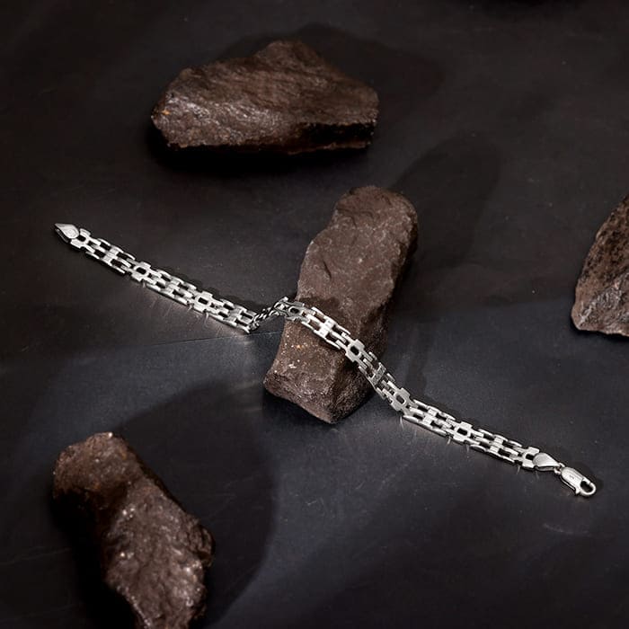 Silver Kingpin Bracelet For Him - Image 2