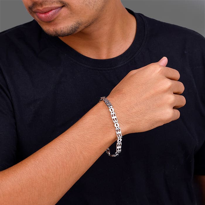 Silver Kingpin Bracelet For Him - Image 3