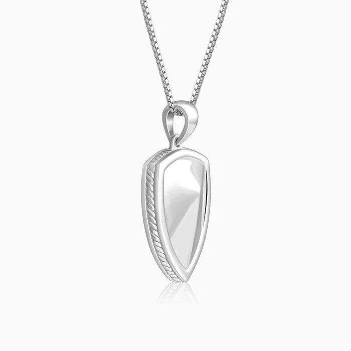 Silver Knight’s Valor Pendant With Box Chain For Him - Image 4