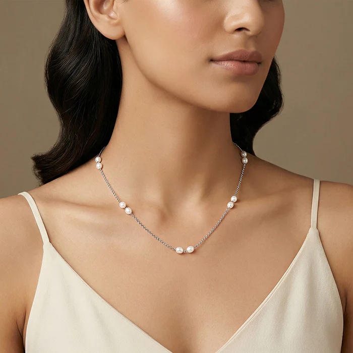 Silver Lana Pearl Necklace - Image 3