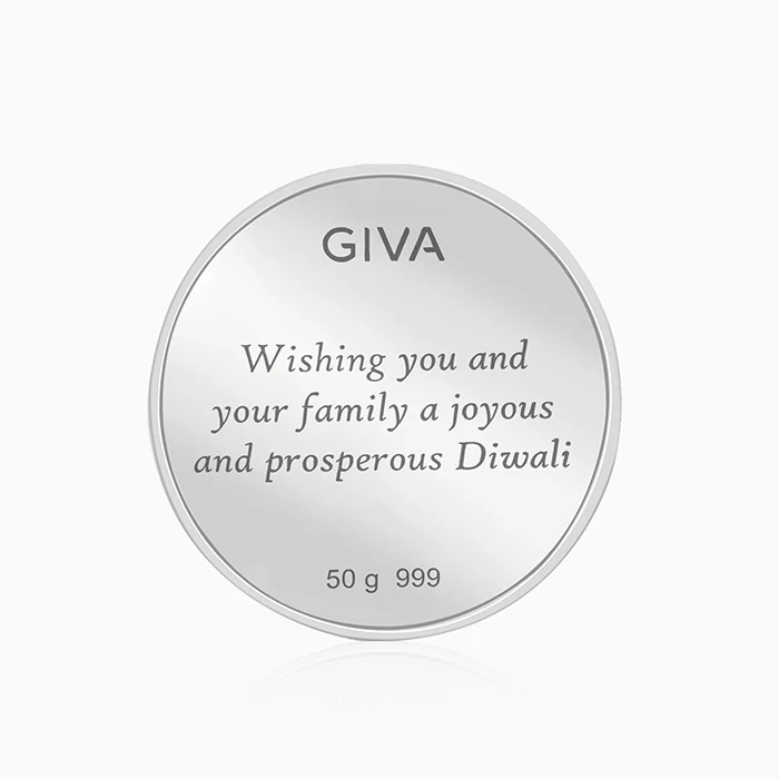 Silver Laxmi & Ganpati Coin - (50g) - Image 3
