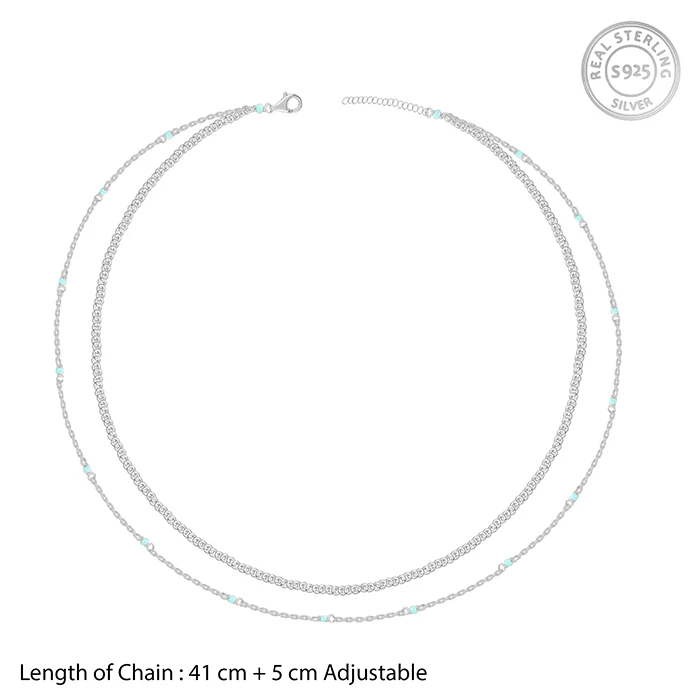 Silver Layered Shine Necklace - Image 5