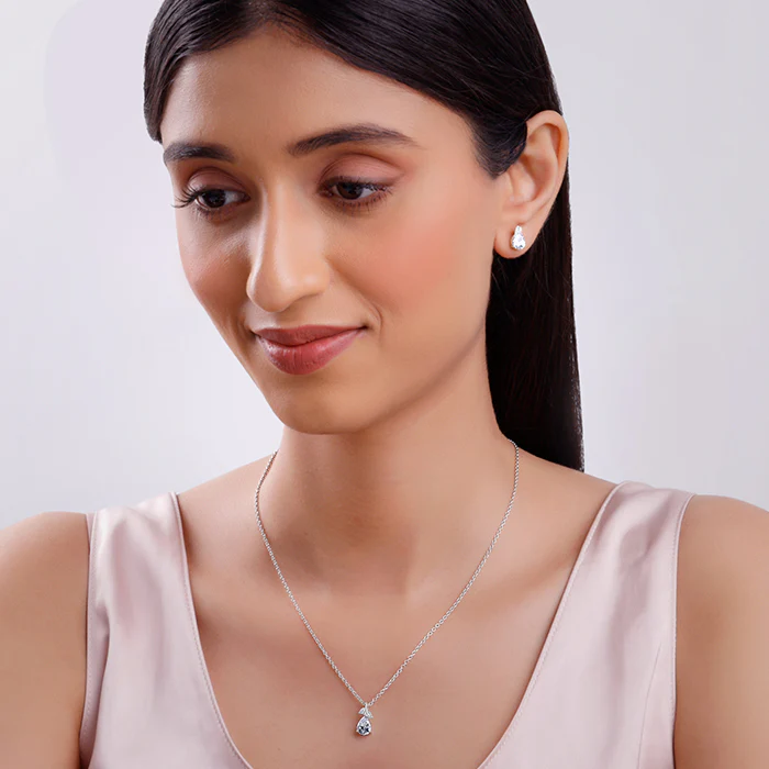 Silver Leafy Teardrop Set - Image 3