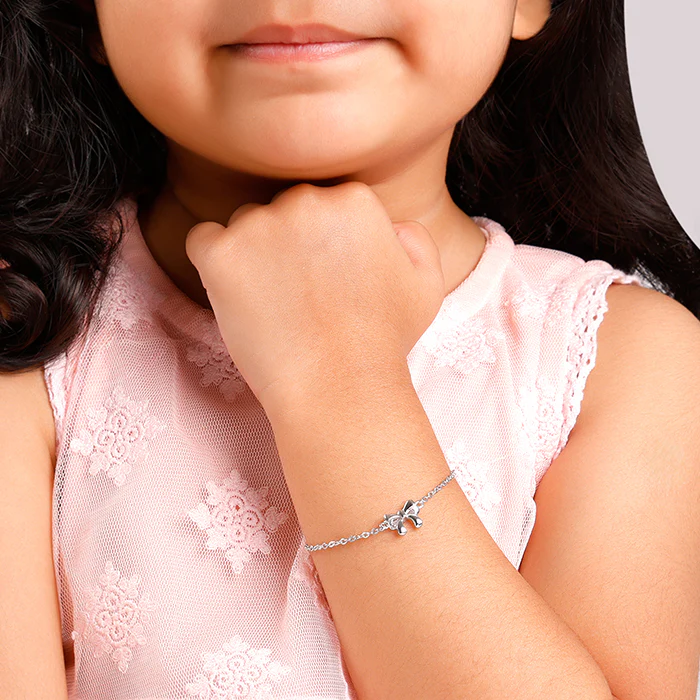 Silver Lil’ Bow Kids Bracelet (2 - 8 Years) - Image 3