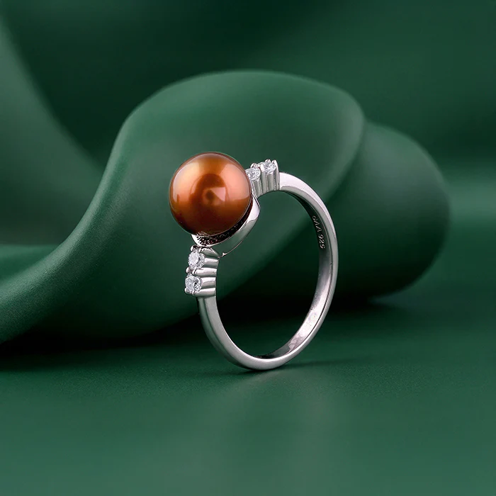 Silver Linda Pearl Ring (Size 12) - Image 2