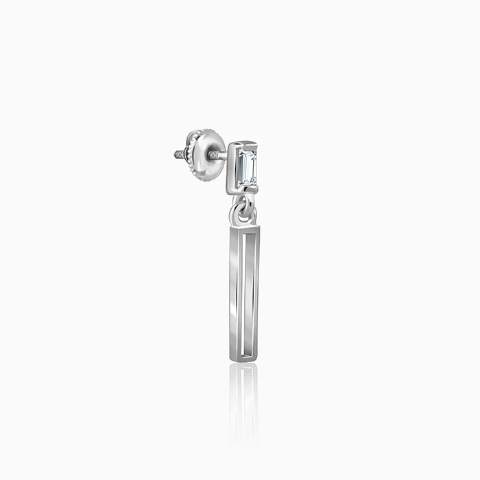 Silver Linear Drift Earring For Him - Image 5