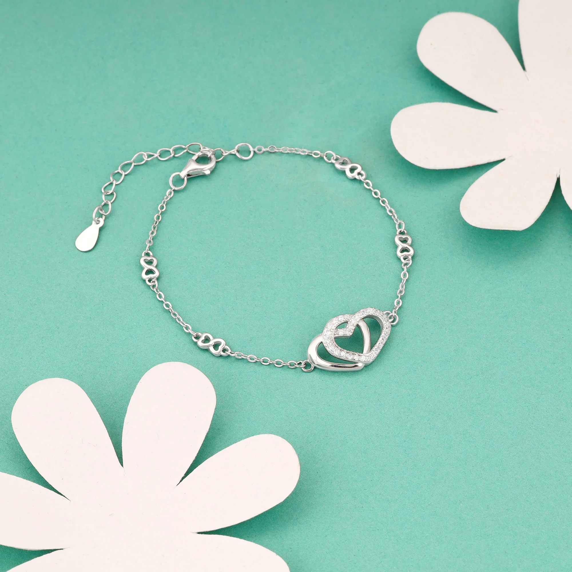 Silver Locked in Love Infinity Bracelet - Image 2