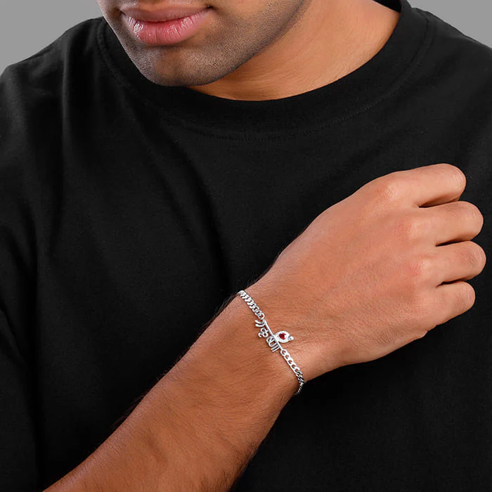 Silver Lord Krishna Bracelet For Him - Image 3