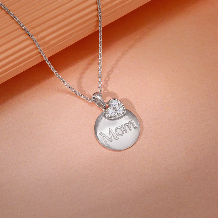 Silver Love for Mom Pendant With Link Chain - Image 2