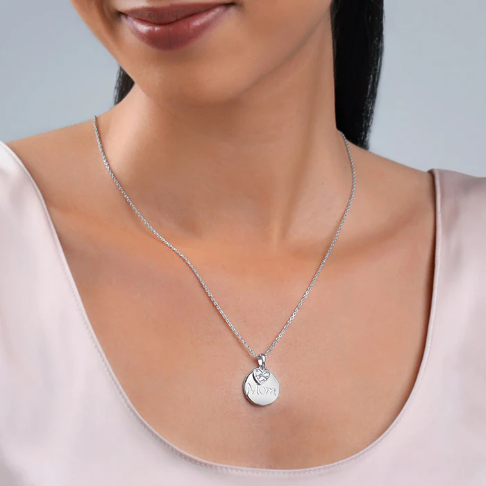 Silver Love for Mom Pendant With Link Chain - Image 3